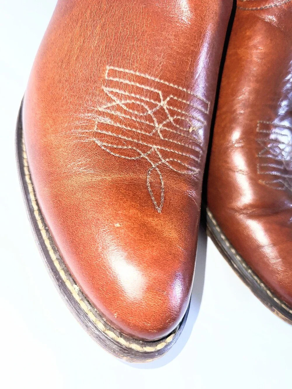 Vintage acme Cowboy Boots 1970's Genuine Leather Western Flame 7 C - Picture 10 of 16